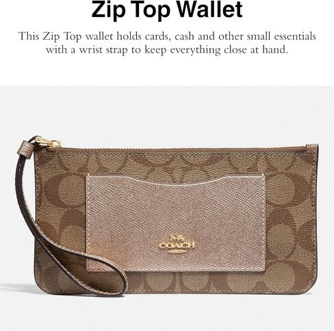 Coach Signature PVC Zip Top Wallet in Kuwait
