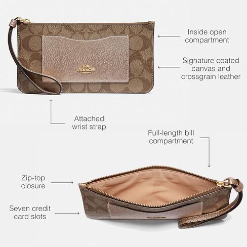Coach Signature PVC Zip Top Wallet in Kuwait
