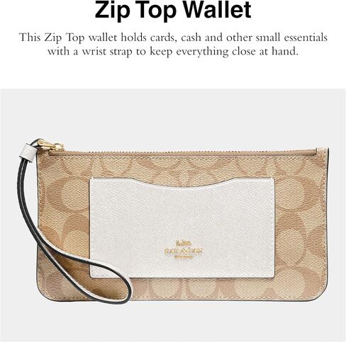 Coach Signature PVC Zip Top Wallet in Kuwait