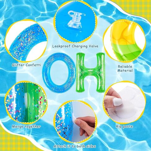 Sumind 8 Pcs Aloha Party Decorations Hawaii Pool Party Float 20" Inflatable Letter Luau Party Decorations with Inflatable Beach Balls Pineapple Pool Float for Tropical Luau Theme Party Supplies in Saudi Arabia