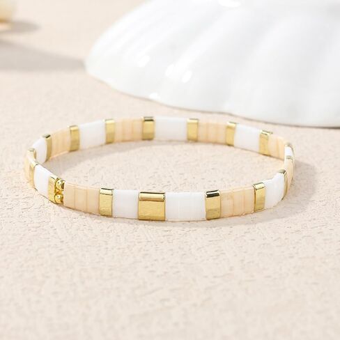 KELITCH Tila Beads Stretch Bracelets Wrap Friendship Bracelets Women Beach Bracelets - 12R in Saudi Arabia