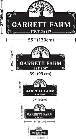 Personalized Metal Farm Sign, Customized Family Name Ranch Sign, Large Last Name Sign for Farmhouse Decoration, Outdoor Farm Wall Art, Welcome Sign, Entrance Gate Sign, Farm Lovers Gift, Garden Decor in Kuwait