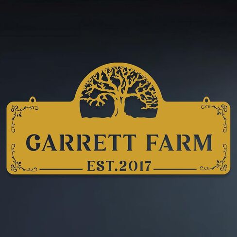 Personalized Metal Farm Sign, Customized Family Name Ranch Sign, Large Last Name Sign for Farmhouse Decoration, Outdoor Farm Wall Art, Welcome Sign, Entrance Gate Sign, Farm Lovers Gift, Garden Decor in Kuwait