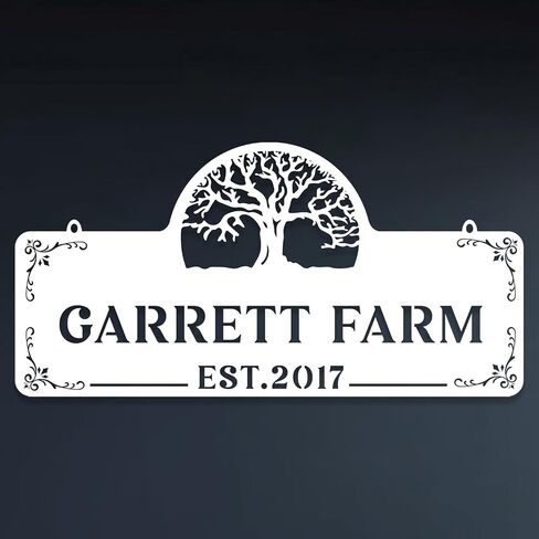 Personalized Metal Farm Sign, Customized Family Name Ranch Sign, Large Last Name Sign for Farmhouse Decoration, Outdoor Farm Wall Art, Welcome Sign, Entrance Gate Sign, Farm Lovers Gift, Garden Decor in Kuwait