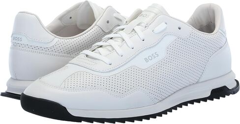 BOSS Men's Zayn Low Profile Leather Mesh Sneaker in Kuwait