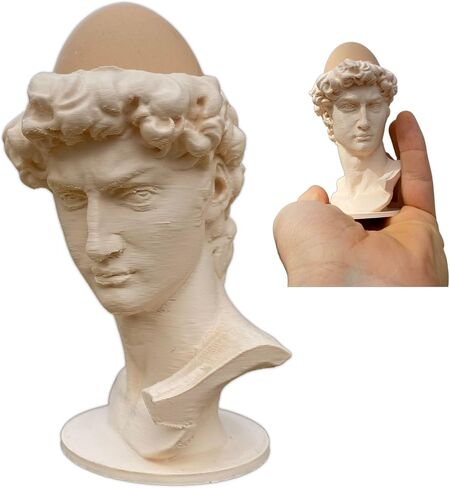 David Bust Egg Cup-حامل بيض مستوحى من PLA المطبوع ثلاثي الأبعاد-المطبخ وتناول الطعام الفريد-هدية الإفطار المضحكة والفنية in Saudi Arabia