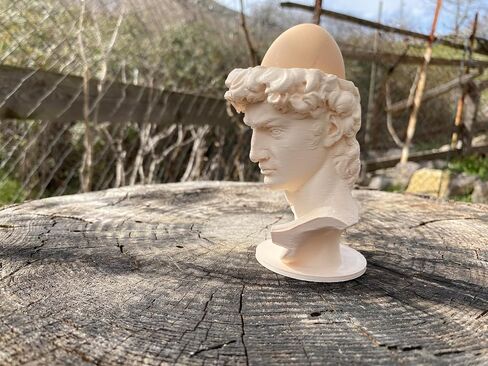 David Bust Egg Cup-حامل بيض مستوحى من PLA المطبوع ثلاثي الأبعاد-المطبخ وتناول الطعام الفريد-هدية الإفطار المضحكة والفنية in Saudi Arabia