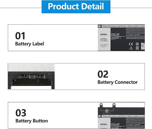 AMANDA G5M10 Battery 7.4V 51WH Replacement for Dell Latitude E5550 E5450 Notebook 15.6 inch 0WYJC2 8V5GX in Saudi Arabia