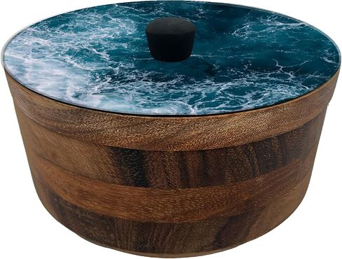 Handmade tortilla warmer - Hand-engraved and hand-made parota wood tortilla holder Made in Mexico by artisans in Olinala Guerrero (Mandala) (Black Mandala) in Saudi Arabia
