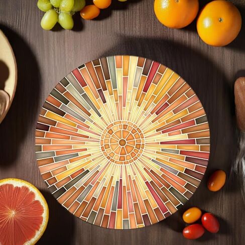 HASTA LA RAIZ | Wooden LAZY SUSAN Turntable - Made in Mexico - Easy Gliding - Non Skid - Model: Italian Orange (14 or 18 inches). in Saudi Arabia