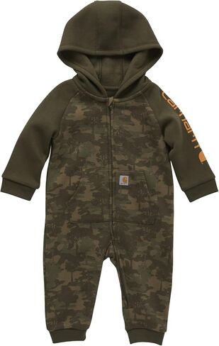 Carhartt Baby Boys' Long-Sleeve Hooded Zip-Up Footless Jumpsuit One-Piece Hoodie, Mossy Oak Country DNA Camo, 3M in Saudi Arabia