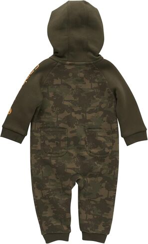 Carhartt Baby Boys' Long-Sleeve Hooded Zip-Up Footless Jumpsuit One-Piece Hoodie, Mossy Oak Country DNA Camo, 3M in Saudi Arabia