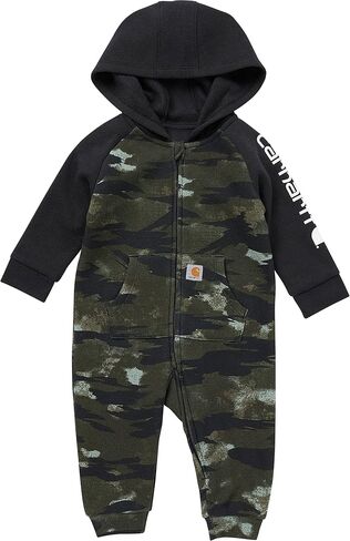 Carhartt Baby Boys' Long-Sleeve Hooded Zip-Up Footless Jumpsuit One-Piece Hoodie, Mossy Oak Country DNA Camo, 3M in Saudi Arabia