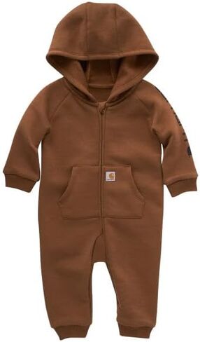 Carhartt Baby Boys' Long-Sleeve Hooded Zip-Up Footless Jumpsuit One-Piece Hoodie, Mossy Oak Country DNA Camo, 3M in Saudi Arabia