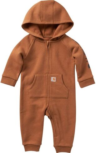 Carhartt Baby Boys' Long-Sleeve Hooded Zip-Up Footless Jumpsuit One-Piece Hoodie, Mossy Oak Country DNA Camo, 3M in Saudi Arabia