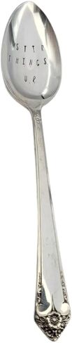 Stir Things Up Hand Stamped Hammered Vintage Silverplate Teaspoon in Saudi Arabia