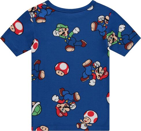 Nintendo Boys Mario Pajamas Set - 3 Piece Short Sleeve Super Mario Pajamas - Short Sleeves, Shorts and Pants Pajamas Set in Saudi Arabia