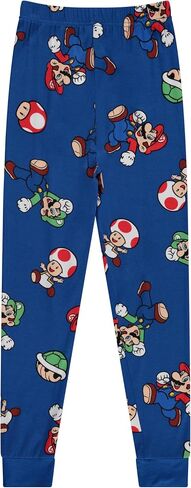 Nintendo Boys Mario Pajamas Set - 3 Piece Short Sleeve Super Mario Pajamas - Short Sleeves, Shorts and Pants Pajamas Set in Saudi Arabia
