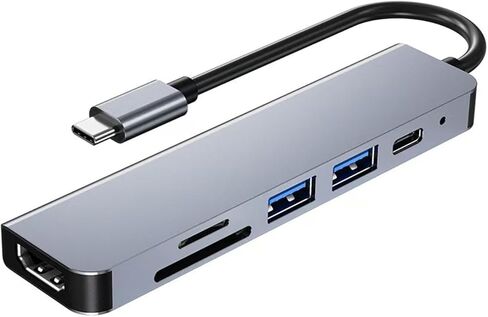 محول USB C Hub إلى HDMI متعدد المنافذ، موزع USB C 5 في 1 مع 4K HDMI، USB 3.0، منافذ PD 100 واط لأجهزة MacBook Pro، iMac، PS5، Chromebook، iPhone 15 Pro، XPS، HP، إلخ in Saudi Arabia
