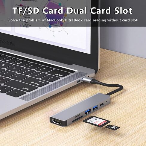 محول USB C Hub إلى HDMI متعدد المنافذ، موزع USB C 5 في 1 مع 4K HDMI، USB 3.0، منافذ PD 100 واط لأجهزة MacBook Pro، iMac، PS5، Chromebook، iPhone 15 Pro، XPS، HP، إلخ in Saudi Arabia