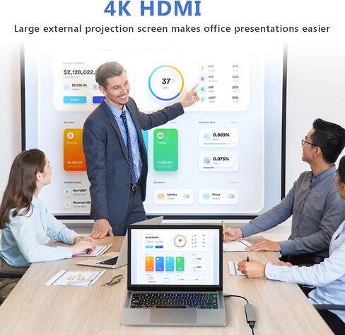 محول USB C Hub إلى HDMI متعدد المنافذ، موزع USB C 5 في 1 مع 4K HDMI، USB 3.0، منافذ PD 100 واط لأجهزة MacBook Pro، iMac، PS5، Chromebook، iPhone 15 Pro، XPS، HP، إلخ in Saudi Arabia
