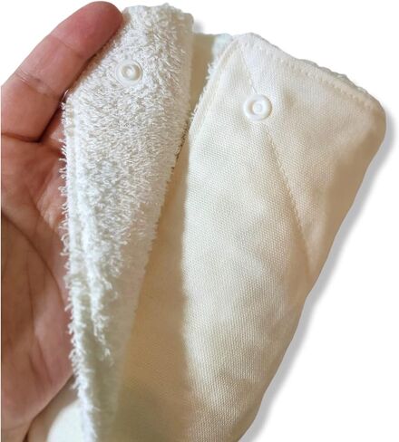 Nuggle Bugz Reusable Paper Towels - Roll of 12 Reusable Paper Towels with Snaps and Insert Roll - ALL WHITE 9.5" Paperless Towels - Washable Paper Towels - Cotton Terrycloth - Non Scratch Snaps in Saudi Arabia