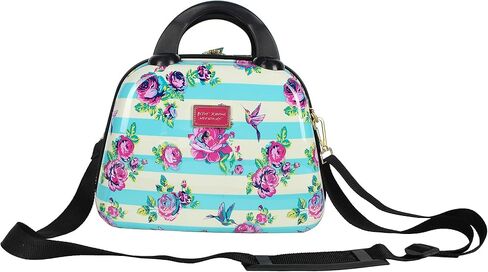 Betsey Johnson Hardside Cosmetic Case - Lightweight Small Size Hardshell Travel Hand Makeup Bag - Adjustable Shoulder Strap - Bag for Women- Multi-Functional Case (Flamingo Strut) in Saudi Arabia