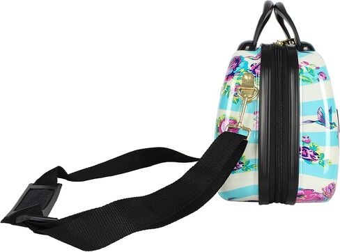Betsey Johnson Hardside Cosmetic Case - Lightweight Small Size Hardshell Travel Hand Makeup Bag - Adjustable Shoulder Strap - Bag for Women- Multi-Functional Case (Flamingo Strut) in Saudi Arabia