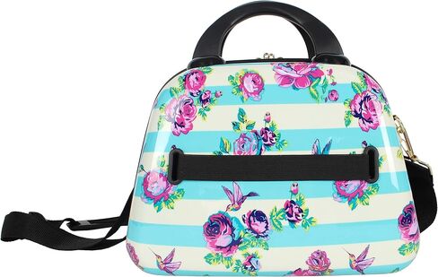 Betsey Johnson Hardside Cosmetic Case - Lightweight Small Size Hardshell Travel Hand Makeup Bag - Adjustable Shoulder Strap - Bag for Women- Multi-Functional Case (Flamingo Strut) in Saudi Arabia