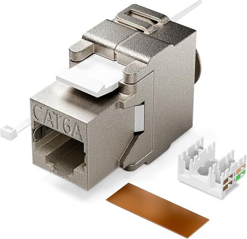 12 قطعة RJ45 Cat7 Cat6A مقبس حجر الزاوية المحمي، Cat 7 10 جيجابت في الثانية مقابس معيارية سهلة بدون أدوات PoE لكابل إيثرنت S/FTP صلب أو مجدول من 23 إلى 24 AWG in Saudi Arabia