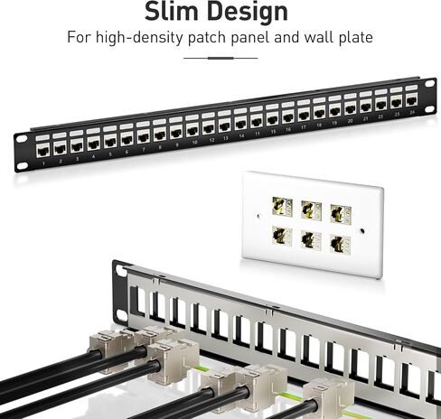 12 قطعة RJ45 Cat7 Cat6A مقبس حجر الزاوية المحمي، Cat 7 10 جيجابت في الثانية مقابس معيارية سهلة بدون أدوات PoE لكابل إيثرنت S/FTP صلب أو مجدول من 23 إلى 24 AWG in Saudi Arabia
