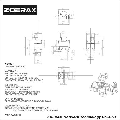 12 قطعة RJ45 Cat7 Cat6A مقبس حجر الزاوية المحمي، Cat 7 10 جيجابت في الثانية مقابس معيارية سهلة بدون أدوات PoE لكابل إيثرنت S/FTP صلب أو مجدول من 23 إلى 24 AWG in Saudi Arabia