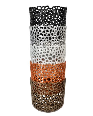Orchid Pot Mesh Cylinder Pot Orchid Pot Mesh Orchid Pot Orchid Planter Airplant Pot Succulent Pot Voronoi Pot (Black) in Kuwait