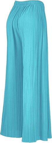 LL WB1485 Womens Casual High Waisted Pleated Palazzo Pants Trousers with Drawstring Plus Mauve in Saudi Arabia