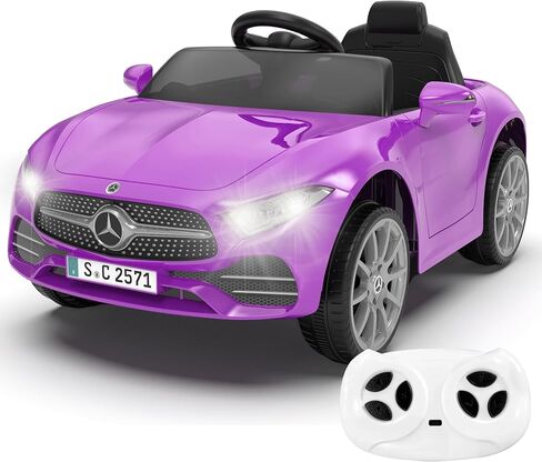 12V Kids Ride On Car with 2.4G Remote Control,Battery Powered Electric Car Ride On Vehicle Double Doors, 5 Point Safety Belt,LED Light (SC-Purple) in Kuwait