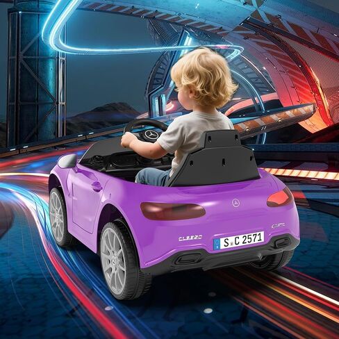 12V Kids Ride On Car with 2.4G Remote Control,Battery Powered Electric Car Ride On Vehicle Double Doors, 5 Point Safety Belt,LED Light (SC-Purple) in Kuwait