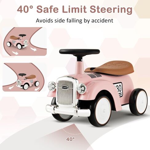 Costzon Ride On Push Car for Toddlers, Classic Kids Ride On Car Foot-to-Floor Sliding Car with Steering Wheel, Horn & Under Seat Storage, Ride On Toy for Boys Girls 18-36 Months (Green) in Saudi Arabia