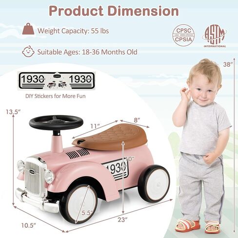 Costzon Ride On Push Car for Toddlers, Classic Kids Ride On Car Foot-to-Floor Sliding Car with Steering Wheel, Horn & Under Seat Storage, Ride On Toy for Boys Girls 18-36 Months (Green) in Saudi Arabia