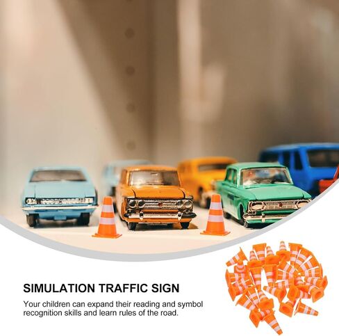 Homoyoyo 30Pcs Mini Traffic Cones: Mini Construction Cones 1in Traffic Roadblock Signs, Orange Multifunctional Building Theme Party Sports Activity Training Roadblock Scene Roadblocks in Saudi Arabia