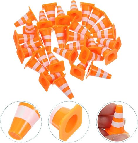 Homoyoyo 30Pcs Mini Traffic Cones: Mini Construction Cones 1in Traffic Roadblock Signs, Orange Multifunctional Building Theme Party Sports Activity Training Roadblock Scene Roadblocks in Saudi Arabia