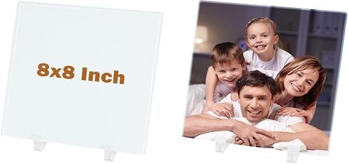 Sublimation Tempered Glass Blanks Photo 6 PCS 8x8 Inch for DIY Crystal Plaque 4MM/0.15 Inch Thickness in Kuwait