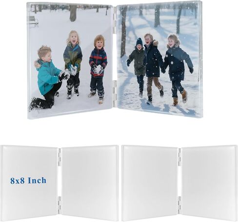 Sublimation Glass Photo Blanks 8x8 Inch 3 Set Folding Hinged Double Collage Desk Picture DIY Combo in Kuwait