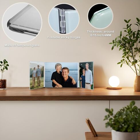 Sublimation Glass Photo Blanks 8x8 Inch 3 Set Folding Hinged Double Collage Desk Picture DIY Combo in Kuwait