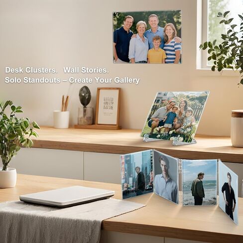 Sublimation Glass Photo Blanks 8x8 Inch 3 Set Folding Hinged Double Collage Desk Picture DIY Combo in Kuwait