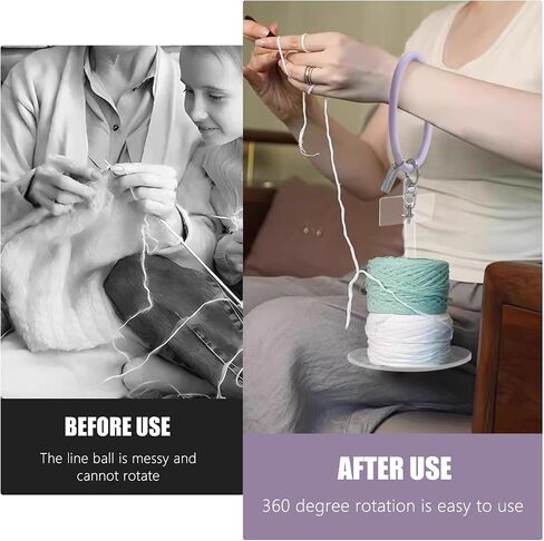 EHERDM 2Pcs Portable Wrist Yarn Holders for Travel Acrylic Wool Yarns Organizer Large and Small Sized Knitting Balls Storage Fashion Gifts for DIY Crocheting Lovers Purple in Saudi Arabia