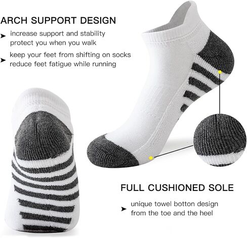JOYNÉE 10 Pairs Mens Athletic Running Ankle Socks Men 10 Pack Low Cut Breathable Casual Socks,White,Sock Size:10-13 in Saudi Arabia