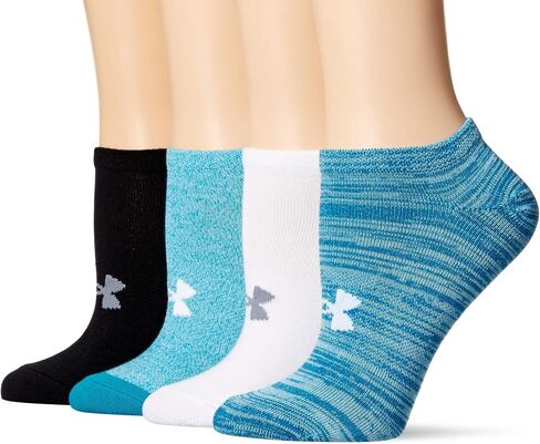 جوارب نسائية خفيفة الوزن بدون عرض من Under Armour 2.0، 6 أزواج، هالو جراي متنوعة، مقاس متوسط in Saudi Arabia