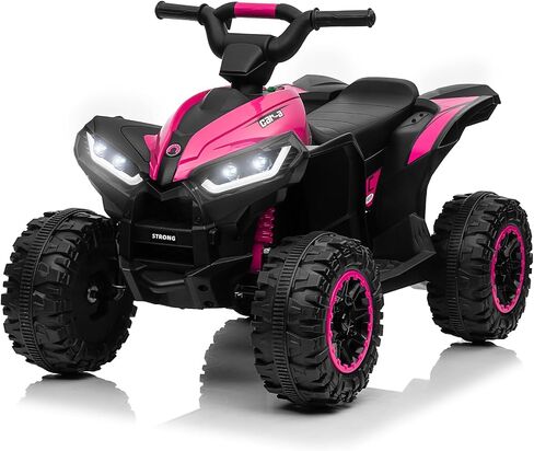 KerryYoo Kids ATV,12V 4 Wheeler for Kids 3-6,Electric Toddler Ride On Toys,Remote Control, High/Low Speeds, LED Lights, Bluetooth, and Off-Road Tires - White in Saudi Arabia