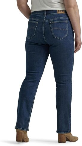 Lee Women's Size Ultra Lux Comfort with Flex Motion Straight Leg Jean, Cobalt Sheen, 22 Plus Long in Saudi Arabia