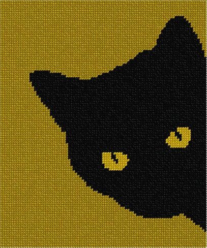 Pepita Needlepoint Canvas: Cat Around Corner Golds, 7" x 8" in Saudi Arabia